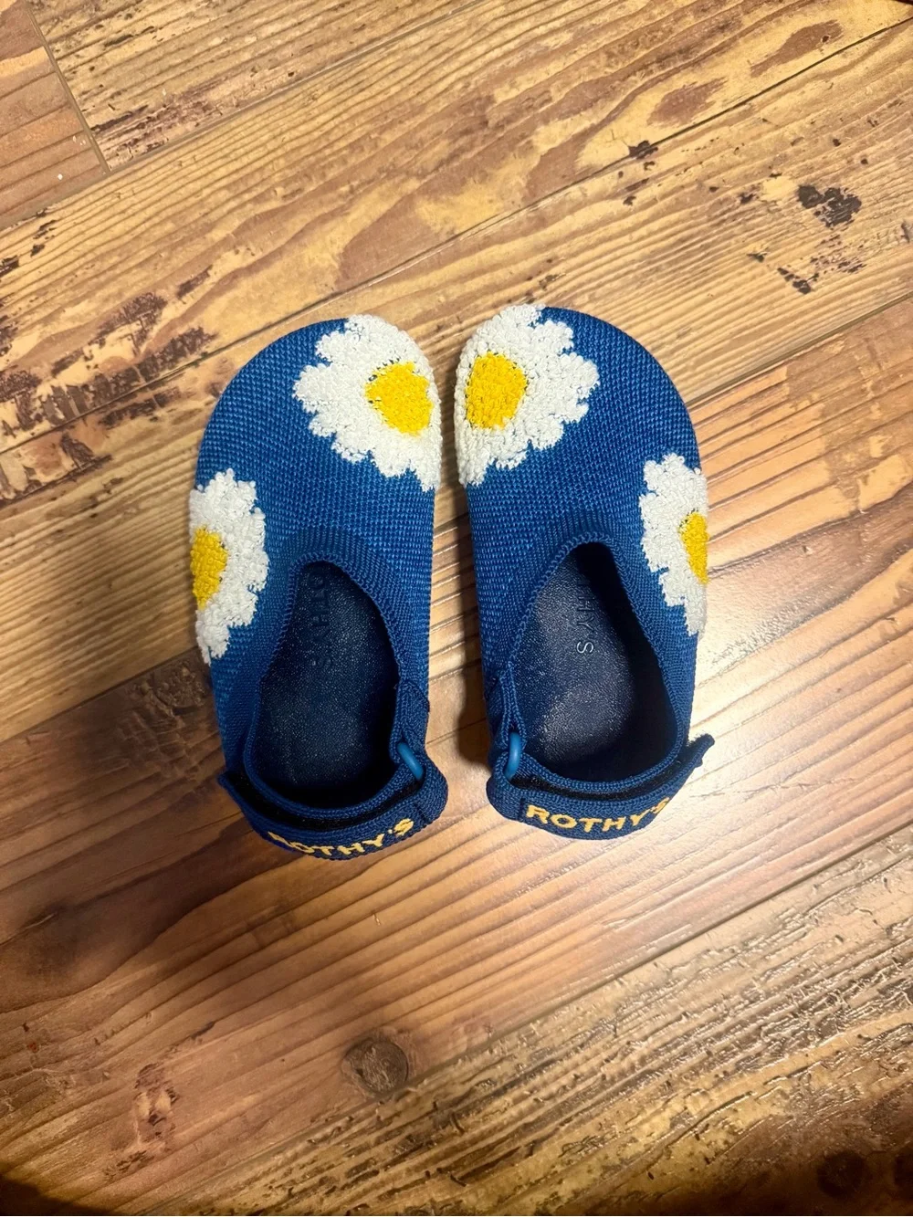 Rothy's Kids Navy Blue Daisy Slip-On Shoes